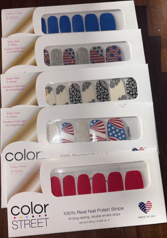 Color Street 100% Real Nail Polish Strips Assorted Designs Multicolor Glitter
