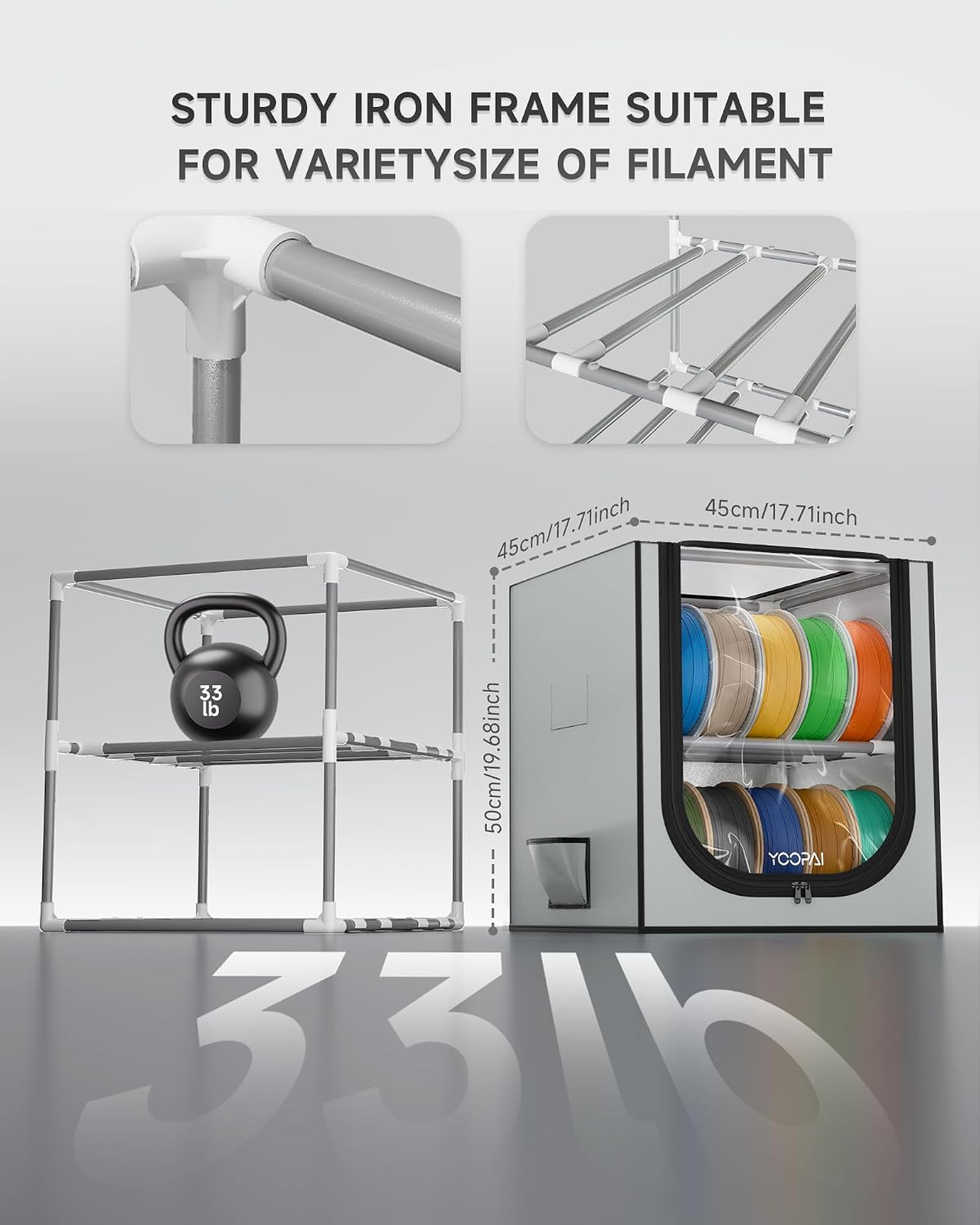 3D Printer Filament Storage Box – 2 Tier Filament Storage Rack with ...