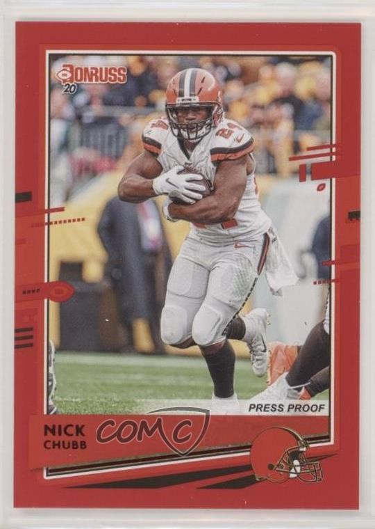 2020 Panini Donruss Press Proof Red Nick Chubb #72 9o3