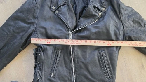 Vintage Indian Motorcycle Leather Jacket Mens L Black Side Lace CA31466 Canada image 5