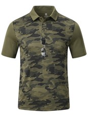 Mens Polo Shirts Quick-Dry Cool Short Sleeve Athletic Casual Tennis Golf Shir...