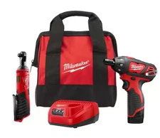 Milwaukee M12 12V Li-Ion Ratchet & Screwdriver Combo Kit CP1.5 (2401-21R) - NEW