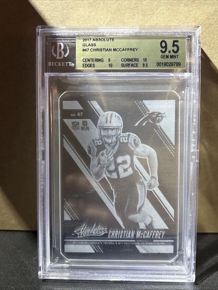 2017 Panini Absolute Glass Christian McCaffrey #47 (RC) BGS 9.5 - Image 2 of 4