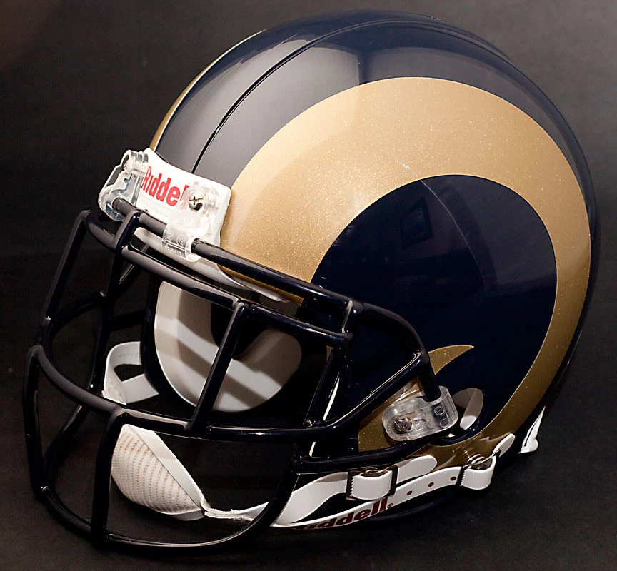 MARSHALL FAULK ST. LOUIS RAMS Schutt EGOP Casco de Fútbol MASCARILLA - AZUL MARINO Foto 2 de 2