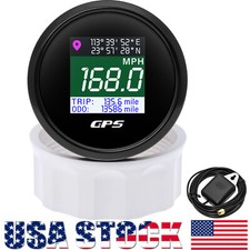 2 52mm Black Gps Speedometer Odometer Gauge For Motorcycles Boat Car Truck Us