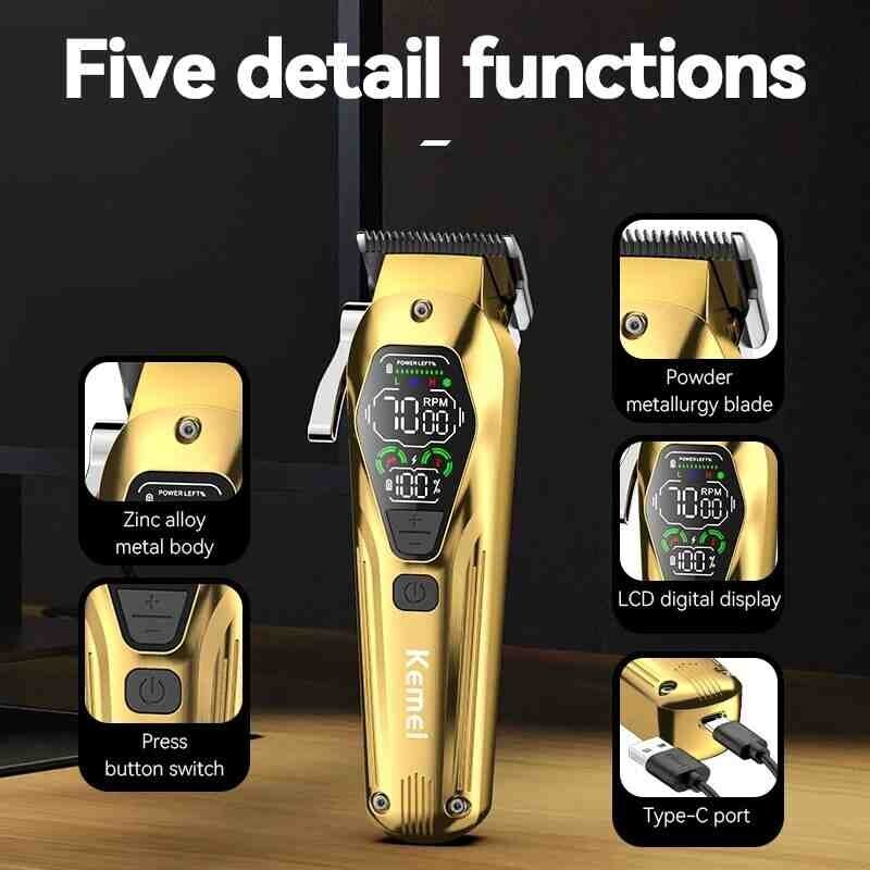 Kemei ヘアクリッパー イエローゴールド　USB充電式 Amazon.com: KEMEI Hair Clipper for Men Professional Hair