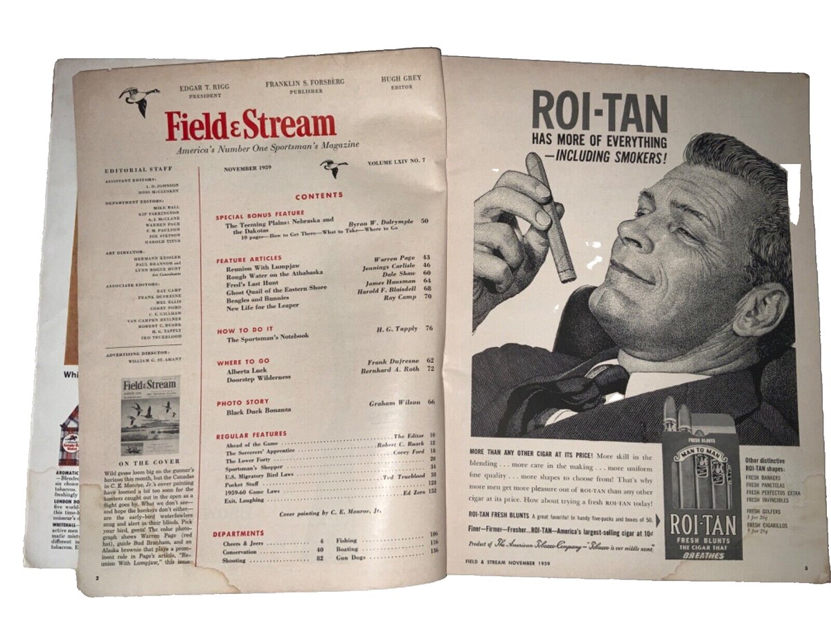 November 1959 Field & Stream Magazine Alberta Luck The Teeming