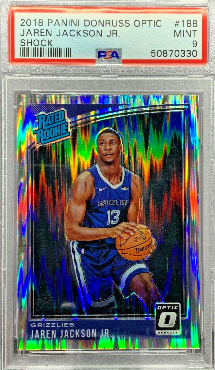 JAREN JACKSON JR PSA 9 2018-19 Panini Donruss Optic Shock Prizm #188