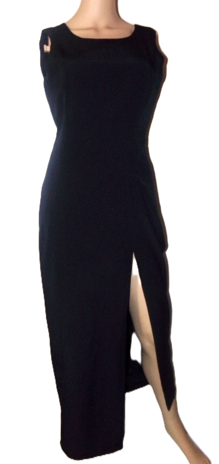 SAINT LAURENT YVE'S COLLECTION VINTAGE TG.XS S MAXI ABITO NERO SENZA MANICHE