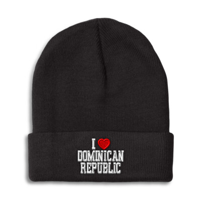Beanies for Men I Love Dominican Republic I Love Winter Hats for Women Skull Cap