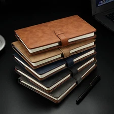 A5 Business Leather Cover Notebook Journals Vintage Writing Book Diaries Planner