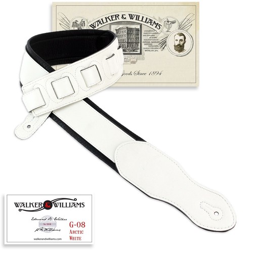 Walker & Williams G-08 Parch White Padded Strap with Soft Garment Leather Back - Picture 1 of 7