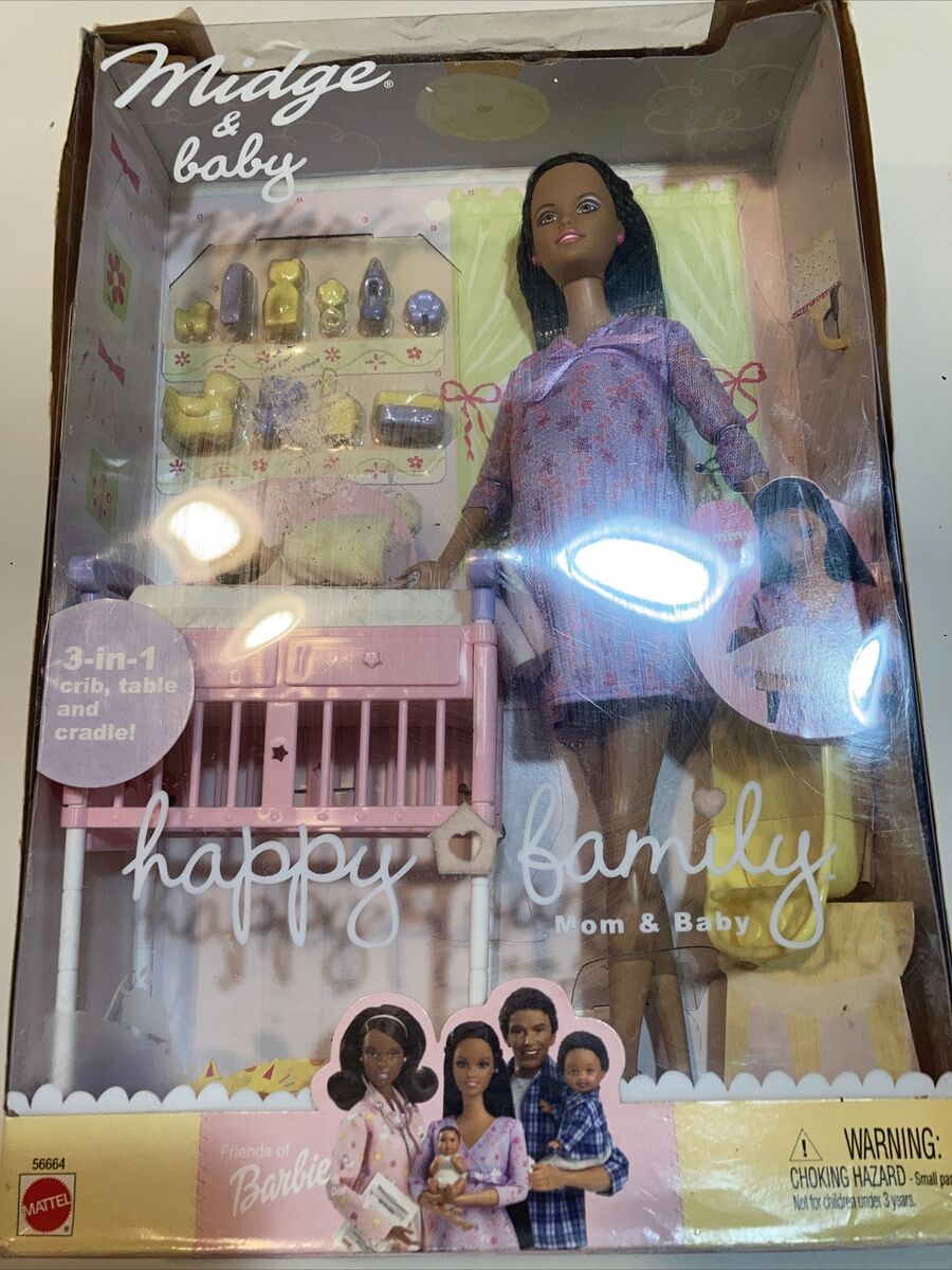 Barbie Midge Baby Happy Family Boneca grávida afro-americana 2002