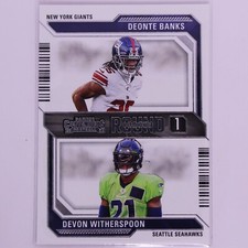 2023 Contenders Football NFL Numbers Round 1 Deonte Banks Devon Witherspoon 