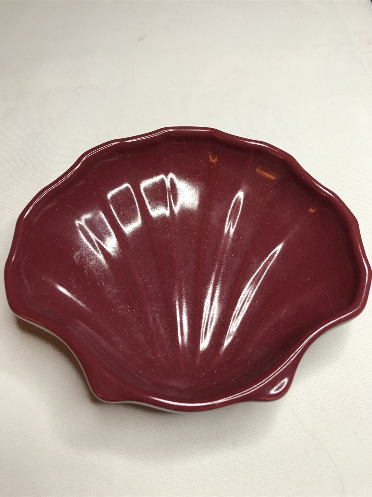 Ceramic Shell Burgundy Dish Pfaltzgraff Trinket Soap Cottage eBay