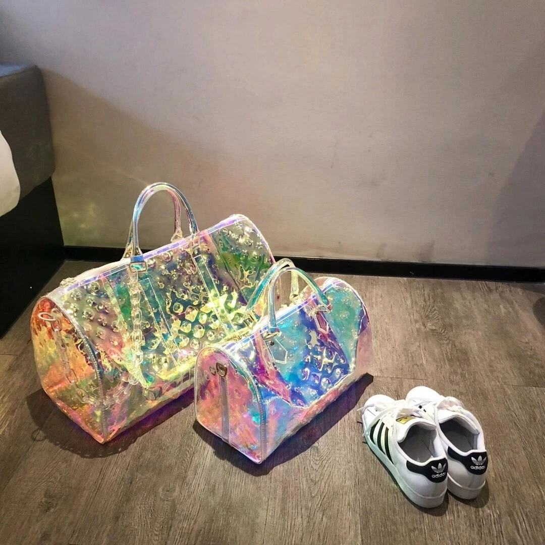 JELLY Holographic Bag Gym Bag, Pastel Goth 90s Grunge Aesthetic Pastel Punk  tote