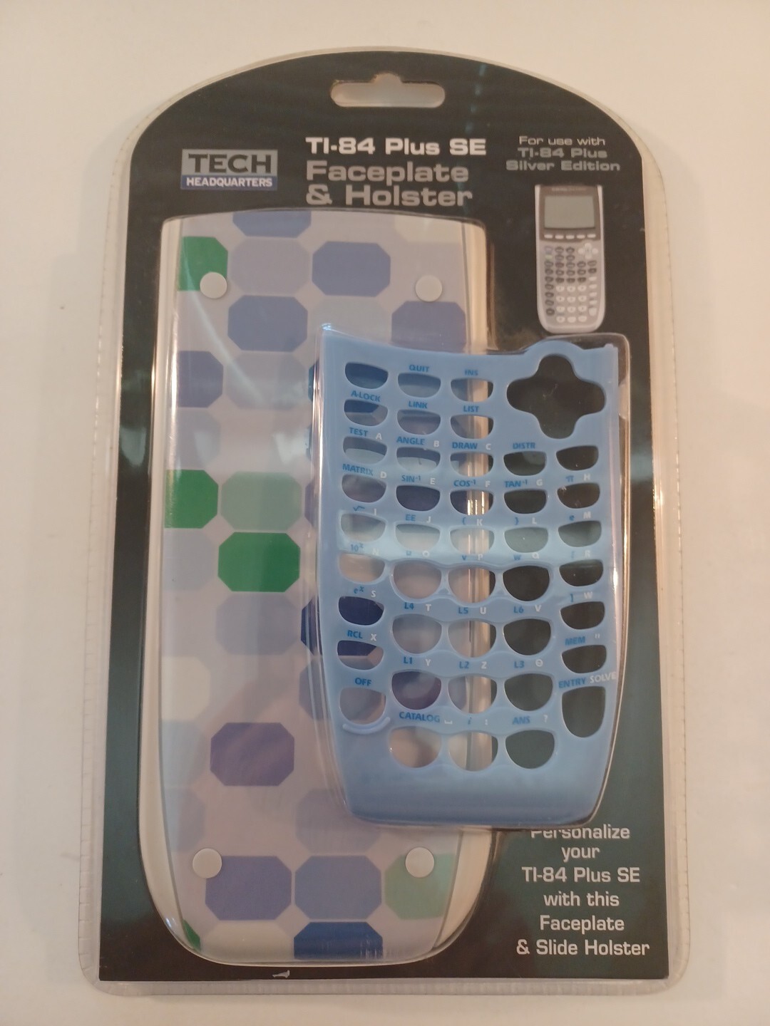 TI-84 Plus SE Faceplate and Holster Geometric Blue Octagon Art Math School