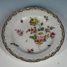 KPM Berlin Porcelain - Flower Bugs Insects Decorated - Dinner Plate - 9¾ inches
