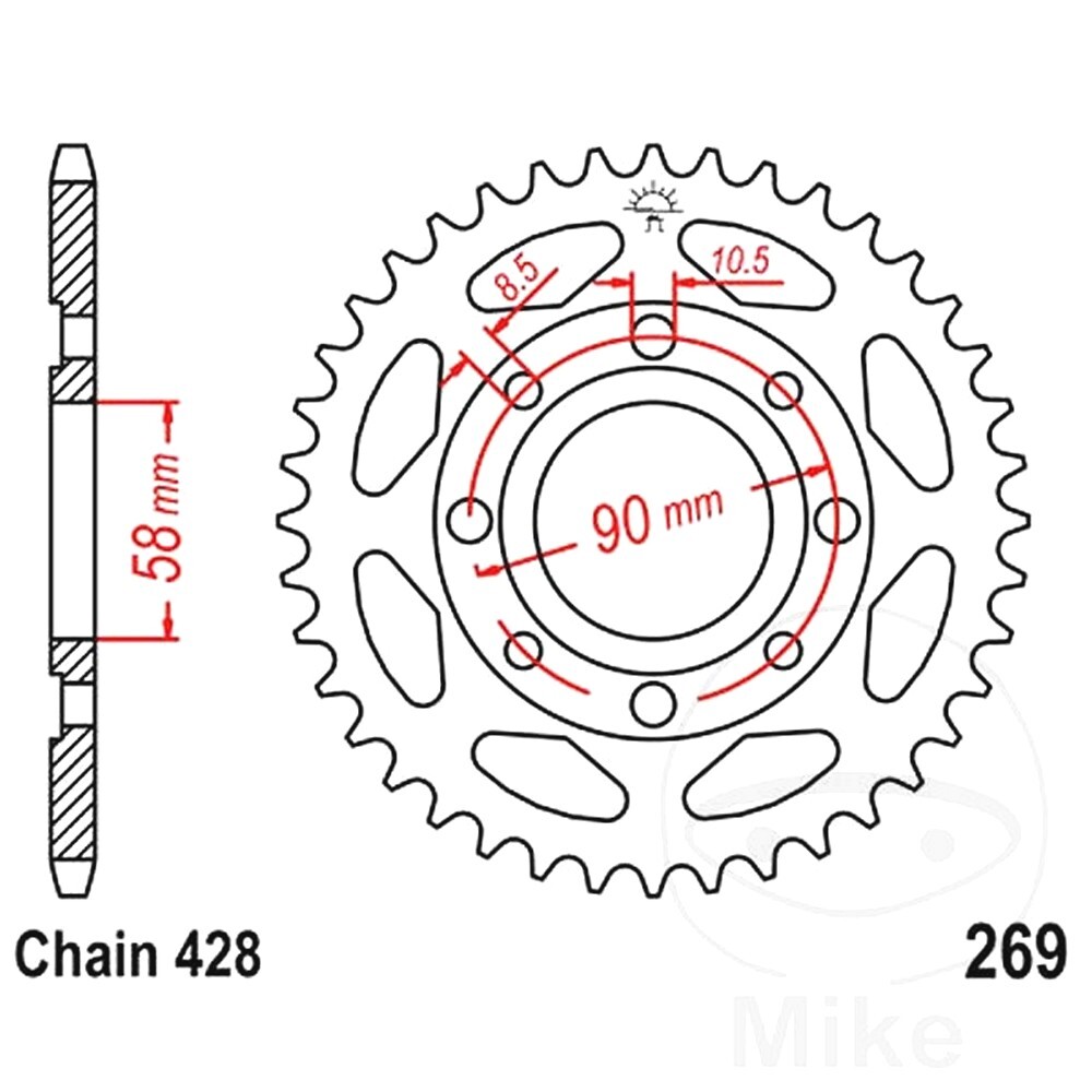 Rear Sprocket 52 T 428 P JTR269.52 For Sachs ZX 125 4T 2010 | eBay UK