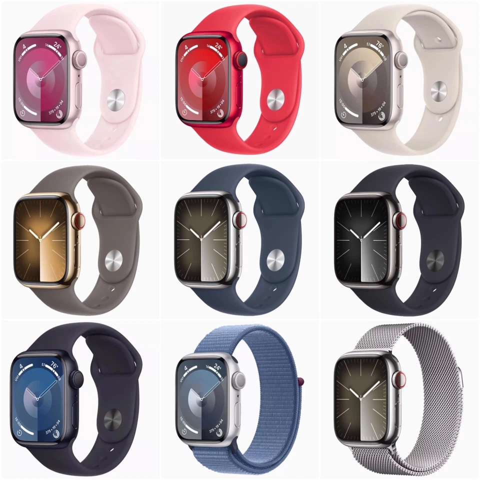 Apple Watch Series 9 41mm 45mm GPS + WiFi + Bluetooth Smartwatch - Very Good