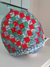 TEA COZY QUILTED COTTON TEAPOT WARMER - QUILTED PATCHWORK