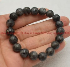 Natural 6/8/10/12/14mm Black Labradorite Round Gems Beads Stretch Bracelet 7.5"