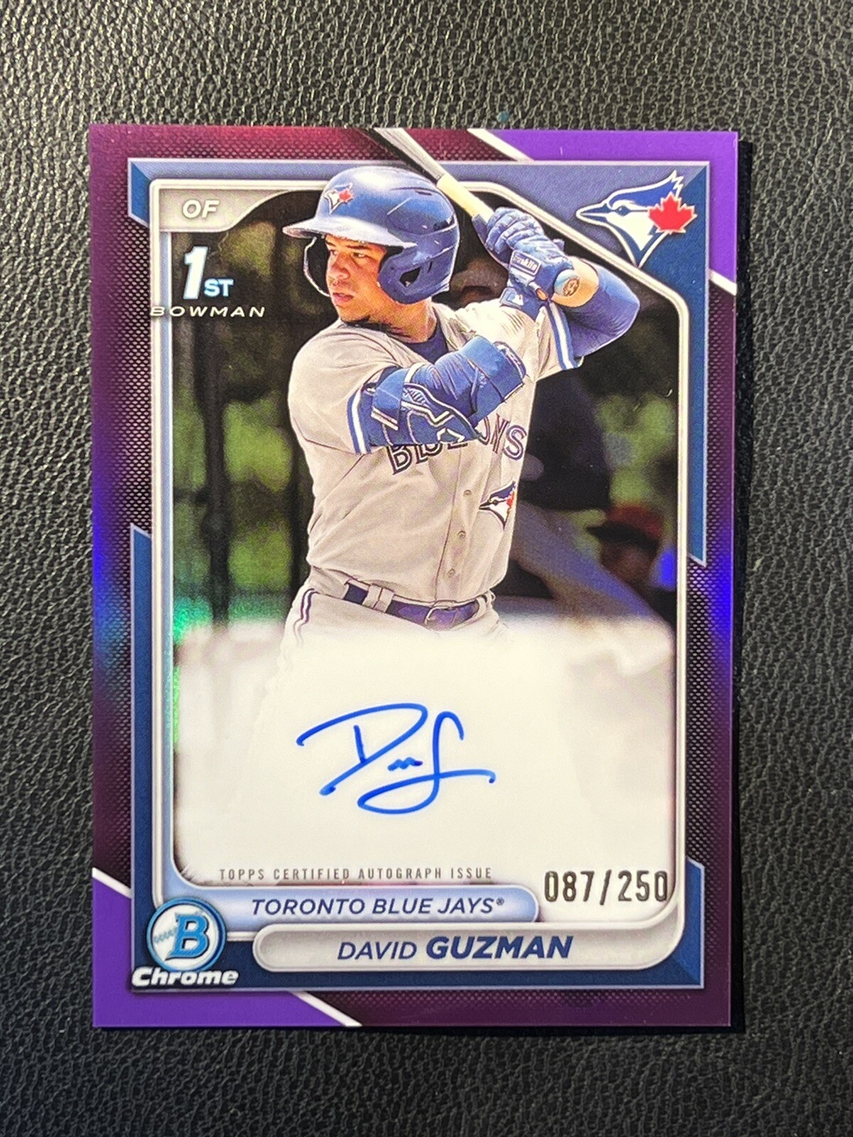DAVID GUZMAN 2024 Bowman Chrome Purple Refractor Auto 87/250 1st