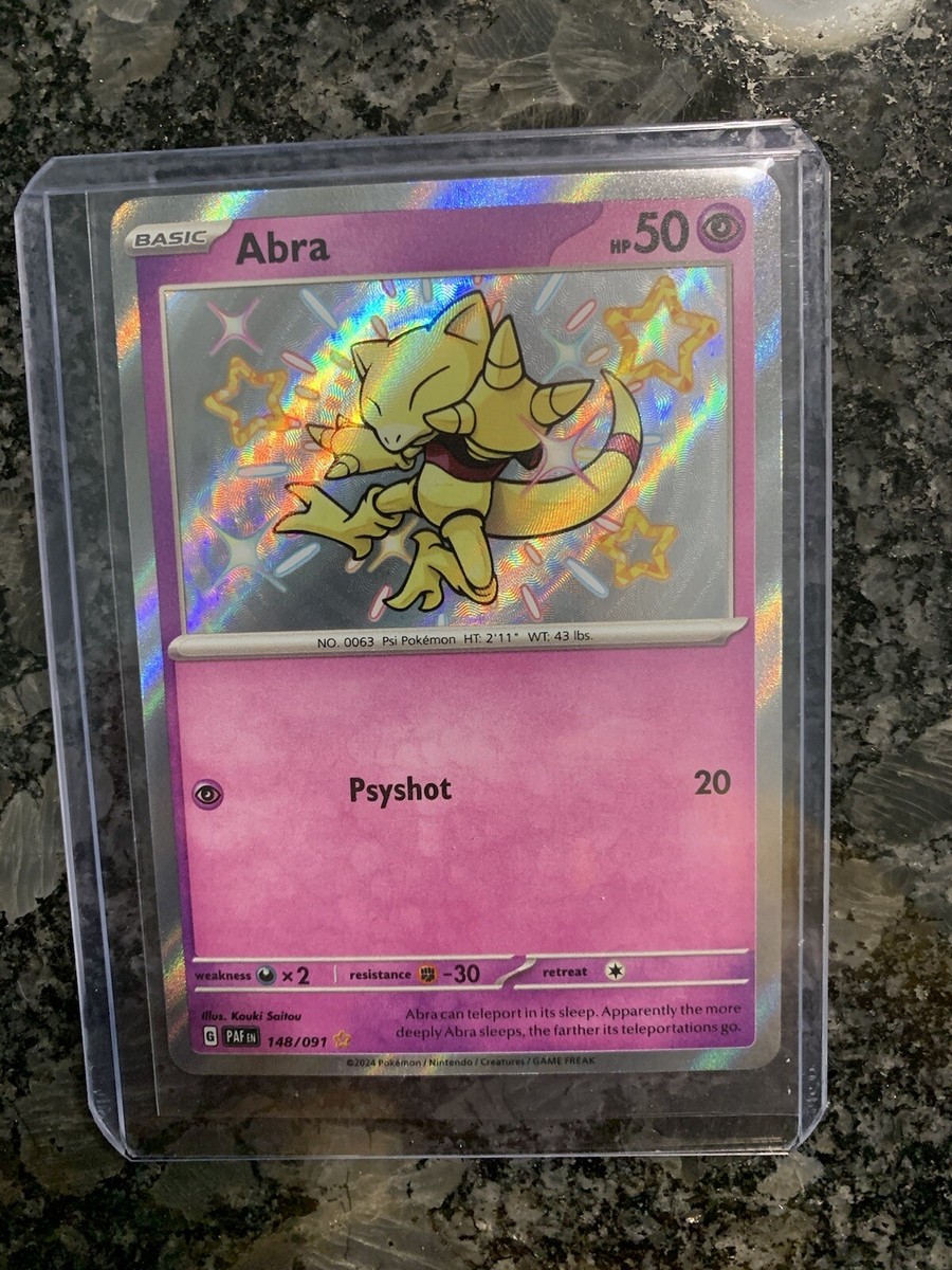 Pokemon TCG Abra 148/091 S&V Paldean Fates Shiny Rare Holo
