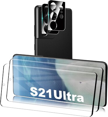 4in1 Samsung S21 Ultra Plus 2x 9H Schutzglas + 2x Kameraschutz Panzerfolie Glas