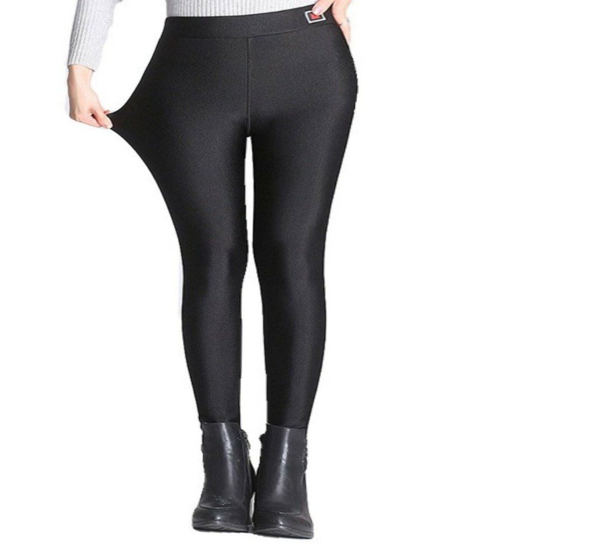 Women's Shiny Black Leggings Plus Size 2XL 3XL 4XL