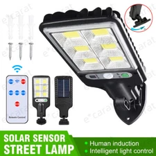 1200W LED Solar Flood Light Motion Sensor Security Wall Street Yard Outdoor Lamp