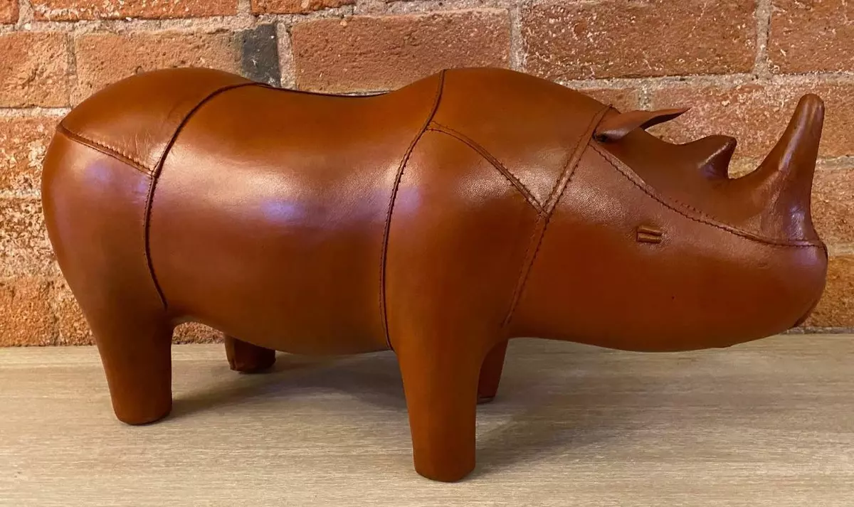 Leather rhino footstool ebay deals