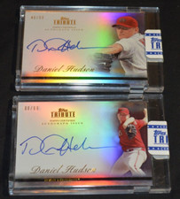 E 2 CARD LOT 2012 TRIBUTE DANIEL HUDSON DIAMONDBACKS AUTO TA-DH2 AND TA-DH1