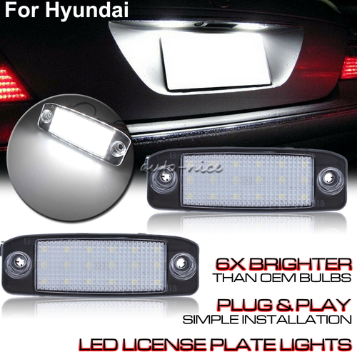 Direct Fit White LED License Plate Lights Lamps For 1114 Hyundai