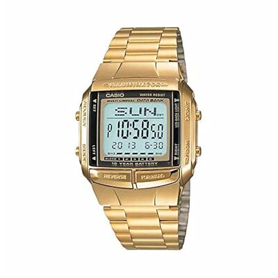 Casio Men's Data Bank Wristwatch, DB-360G-9A, Stainless Steel Band, Gold