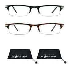 Thin Pocket Reading Glasses Full Lens Readers Light Weight Half Rim Red Blue