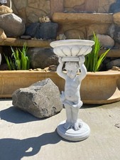 Blumenschale Junge, Steinfigur, Pflanzschale, Steinguss H.78 cm, Statue, Amphore