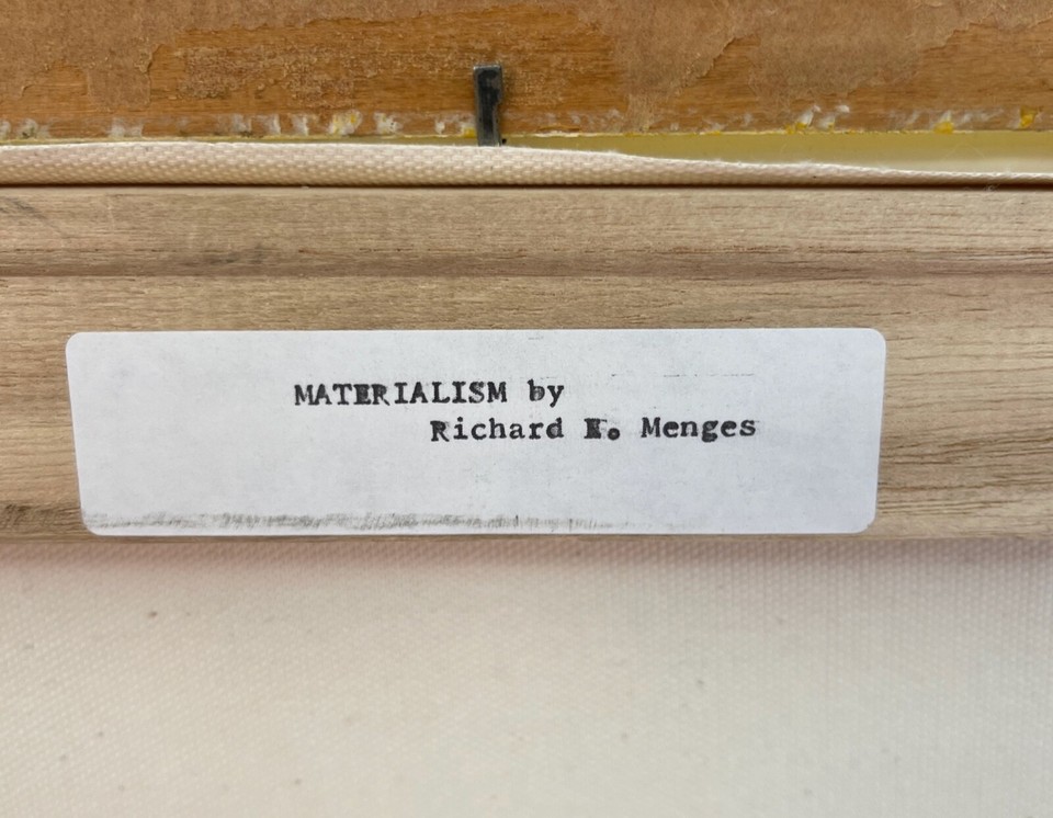 Vintage Geometric Abstract Acrylic Painting Art Wall Hanging Signed