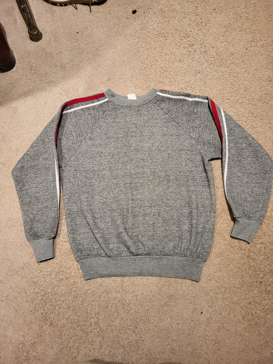 Vtg Tultex Sears RN 14179 Gray Raglan Sweatshirt Sleeve