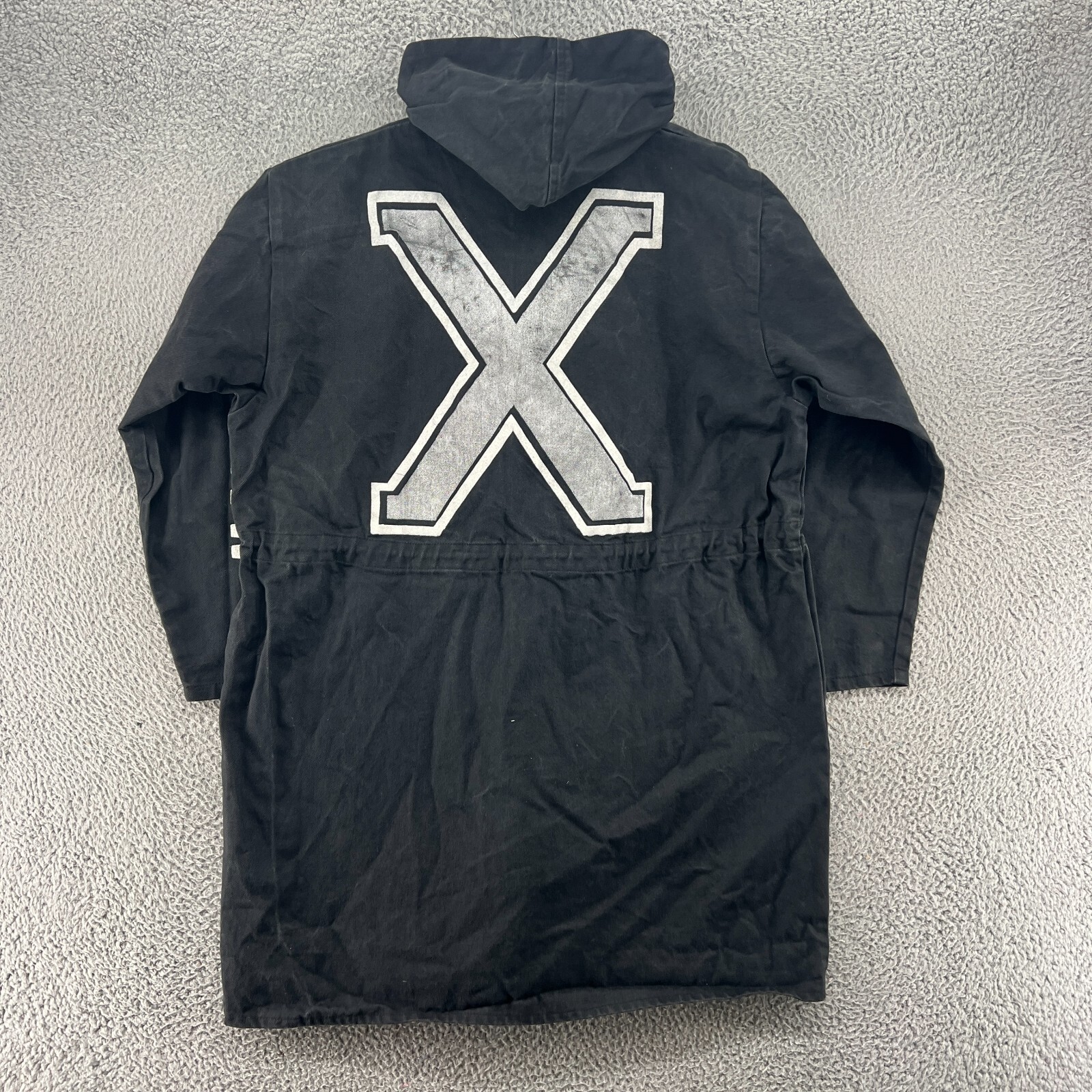 Vintage Malcom X Jacket Mens Extra Large Black Streetwear Canvas Hooded Coat