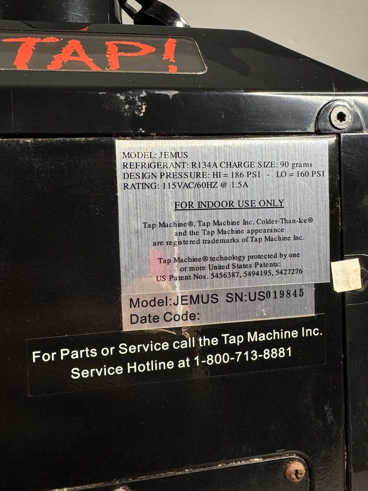 Jagermeister Tap Machine Model JEMUS Three Bottle Shot Dispenser Bar