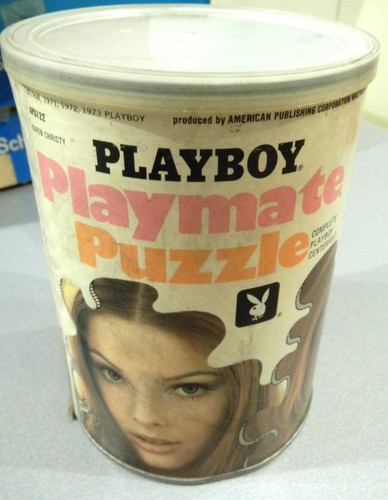 VINTAGE PLAYBOY 1973 APO122 PLAYMATE PINUP CENTERFOLD PUZZLE IN A CAN COMPLETE | #1809822603
