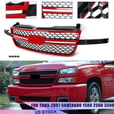 Victory Red Grille Honeycomb Mesh For 2003-07 Silverado 1500 2500 3500 Hd Pickup