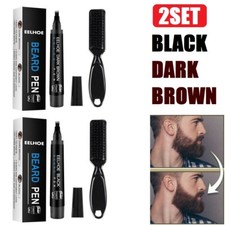 Waterproof Beard Pencil Filler Hair Grower Moustache Eyebrow Brush Filling Pen