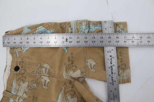 NWT Abercrombie kids boys 8 cargo shorts map print beige cotton pockets - Picture 8 of 12