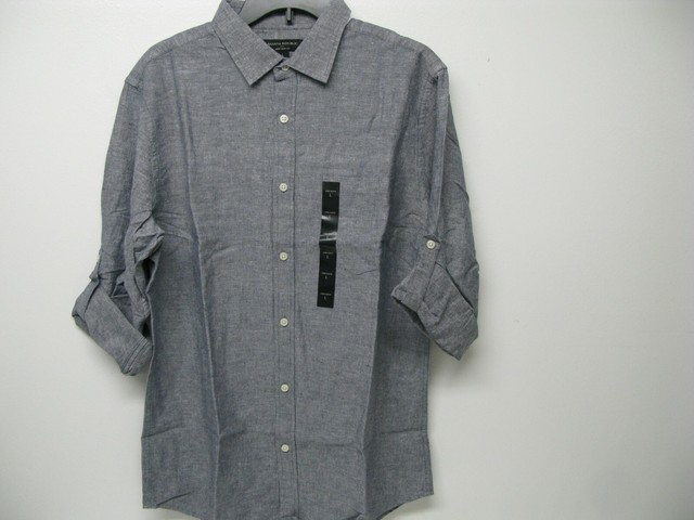 XL Tailored Slim Fit Gray Chambray 