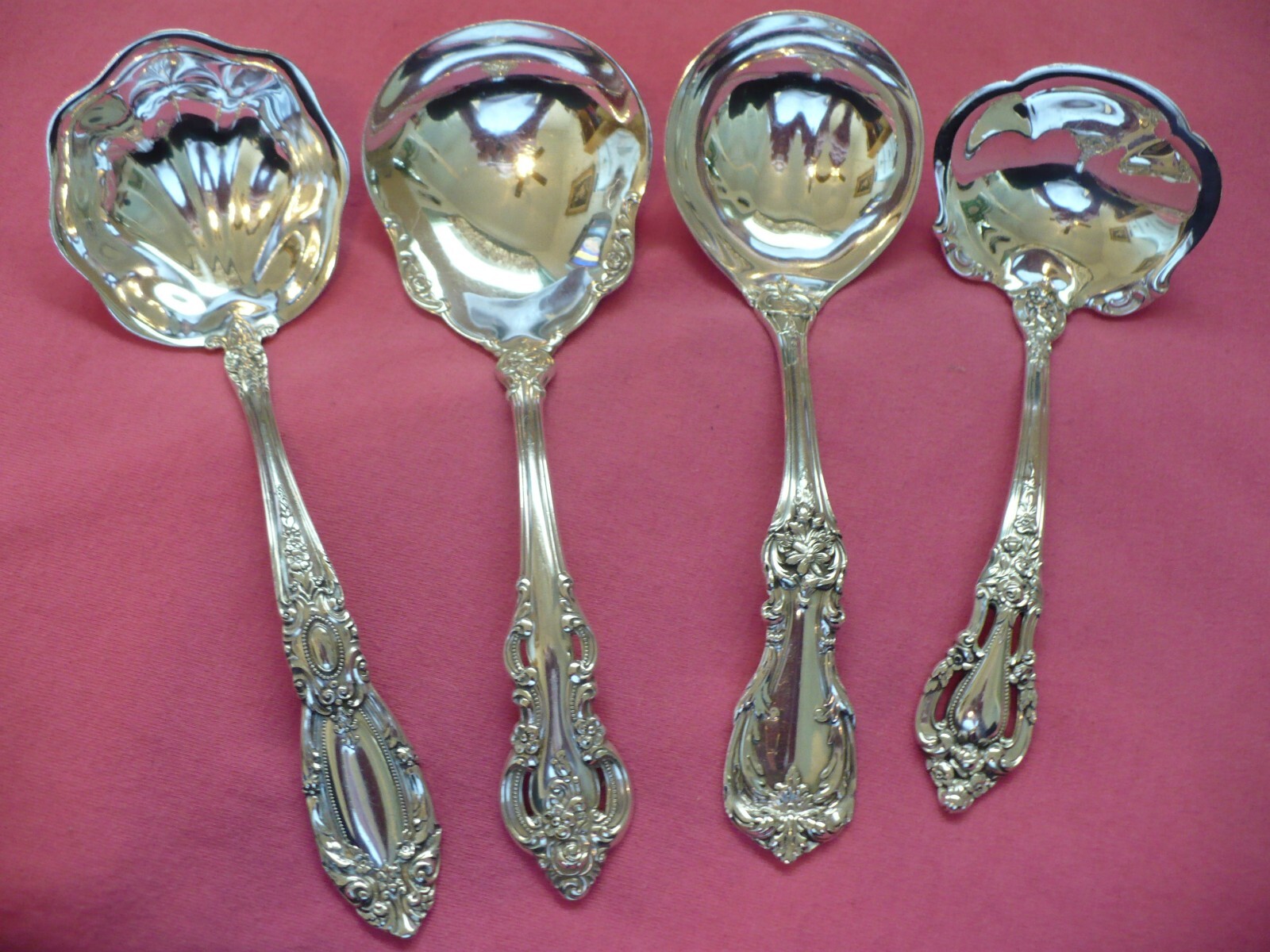 ️(4) Beautiful Ornate Solid Sterling Silver "Gravy" Ladles Towle Lunt