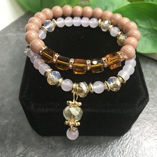 2 PC Bohemian Bead Retro Stackable Stretch Bracelet New Free Ship 54