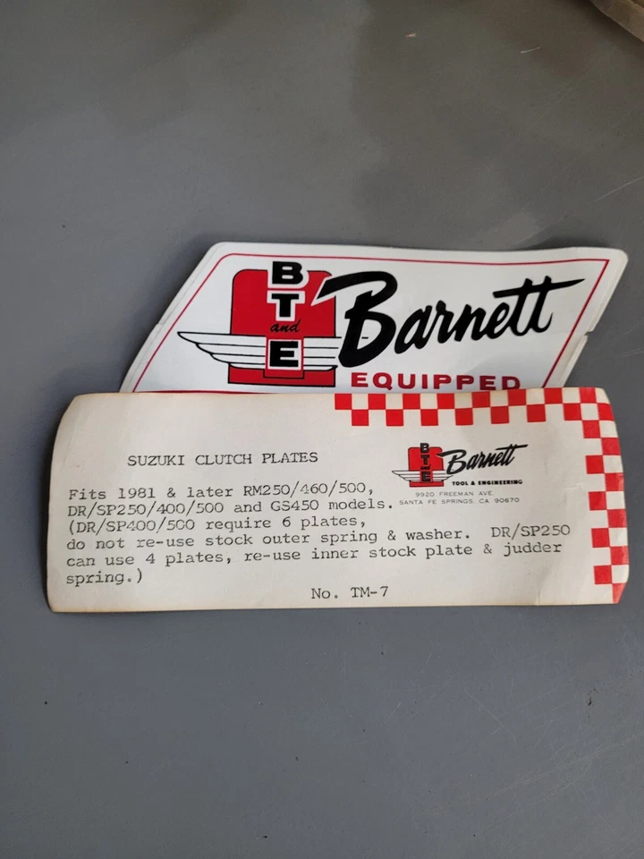 Barnett 离合器板 TM-7 适用于铃木 RM250/460/500 DR/SP250 — 第 2/2 张图片