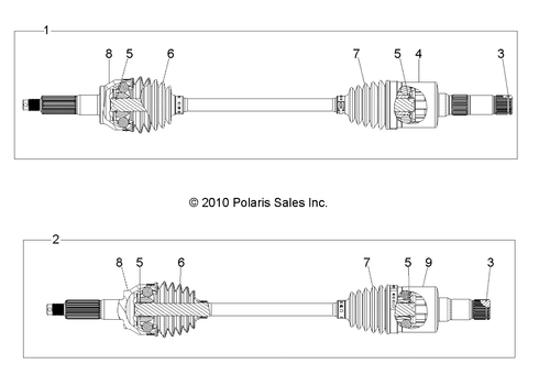 Polaris Rear Right Hand Drive Shaft Assembly, Genuine OEM Part 1332895, Qty 1 - Picture 4 of 4